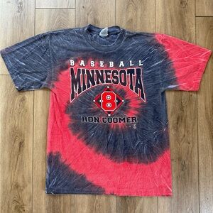 Vintage Minnesota Twins Ron Coomer Tie Dye T Shirt Large Sport Attack Red Blue